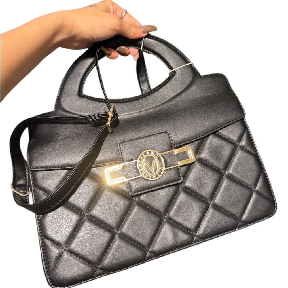 Valentino Orlandi Black Quilted Handbag designed in Italy